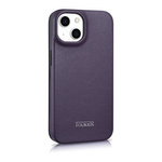 ICARER CE PREMIUM LEATHER FOLIO CASE IPHONE 14 MAGNETIC FLIP LEATHER FOLIO CASE MAGSAFE DARK PURPLE (WMI14220713-DP)