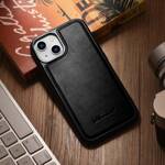 ICARER LEATHER OIL WAX GENUINE LEATHER CASE FOR IPHONE 14 (MAGSAFE COMPATIBLE) BLACK (WMI14220717-BK)