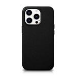 ICARER LITCHI PREMIUM LEATHER CASE IPHONE 14 PRO MAGNETIC LEATHER CASE WITH MAGSAFE BLACK (WMI14220710-BK)