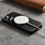 ICARER OIL WAX PREMIUM LEATHER CASE IPHONE 14 PRO MAX MAGNETIC LEATHER CASE WITH MAGSAFE BLACK (WMI14220704-BK)