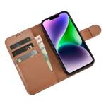 ICARER WALLET CASE 2IN1 CASE IPHONE 14 LEATHER COVER WITH FLAP ANTI-RFID BROWN (WMI14220725-BN)