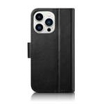 ICARER WALLET CASE 2IN1 COVER IPHONE 14 PRO LEATHER FLIP COVER ANTI-RFID BLACK (WMI14220726-BK)