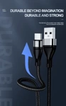 JELLICO cable B16 USB-C 3.1A 1M Black