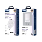 JELLICO wall charger A77 22,5W 1xUSB QC3.0 + cable Lightning White