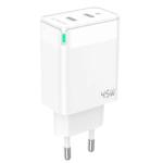 JELLICO wall charger C106 GaN PD 45W 2xUSB-C White