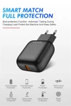 JELLICO wall charger C32 18W 1xUSB QC3.0 + cable Micro USB Black