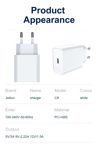 JELLICO wall charger C8 PD 20W 1xUSB-C White