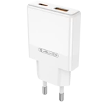 JELLICO wall charger EU57 PD 20W 1xUSB-C + 1xUSB QC3.0 + cable USB-C - Lightning White