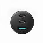 JOYROOM CAR CHARGER 70W WITH 3 PORTS: USB, 2 X USB C BLACK (JR-CL26)