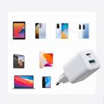 JOYROOM FAST WALL CHARGER (EU PLUG) USB / USB TYP C 30W POWER DELIVERY QUICKCHARGE 3.0 AFC FCP WHITE (L-QP303)