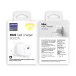 JOYROOM WALL TRAVEL CHARGER USB TYPE C / USB 30W POWER DELIVERY QUICK CHARGE 4,5A (UK PLUG) WHITE (L-QP303)