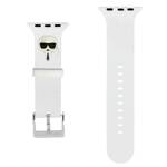 KARL LAGERFELD BASE KLWLSLKW APPLE WATCH 42/44/45/49MM BIAŁY/WHITE STRAP SILICONE KARL HEADS