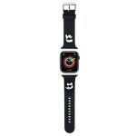 KARL LAGERFELD BELT KLWLSLKCNK APPLE WATCH 42/44/45/49MM BLACK/BLACK STRAP 3D RUBBER KARL & CHOUPETTE HEADS