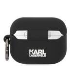 KARL LAGERFELD FLAPRUKKK AIRPODS PRO COVER BLACK/BLACK SILICONE KARL HEAD 3D