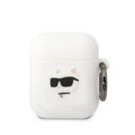 KARL LAGERFELD KLA2RUNCHH AIRPODS 1/2 COVER WHITE/WHITE SILICONE CHUPETTE HEAD 3D