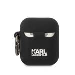 KARL LAGERFELD KLA2RUNIKK AIRPODS 1/2 COVER BLACK/BLACK SILICONE KARL HEAD 3D