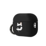 KARL LAGERFELD KLAP2RUNCHK AIRPODS PRO 2 (2022/2023) COVER BLACK/BLACK SILICONE CHUPETTE HEAD 3D