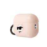 KARL LAGERFELD KLAP2RUNCHP AIRPODS PRO 2 (2022/2023) COVER PINK/PINK SILICONE CHOUPETTE HEAD 3D