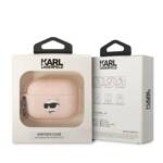 KARL LAGERFELD KLAP2RUNCHP AIRPODS PRO 2 (2022/2023) COVER PINK/PINK SILICONE CHOUPETTE HEAD 3D