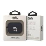 KARL LAGERFELD KLAP2RUNIKK AIRPODS PRO 2 (2022/2023) COVER CZARNY/BLACK SILICONE KARL HEAD 3D