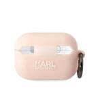 KARL LAGERFELD KLAP2RUNIKP AIRPODS PRO 2 (2022/2023) COVER PINK/PINK SILICONE KARL HEAD 3D