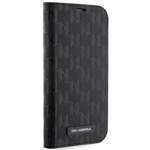 KARL LAGERFELD KLBKP14SSAKLPK IPHONE 14/15/13 6.1 "BOOKCASE CZARNY / BLACK SAFFIANO MONOGRAM