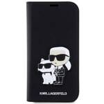 KARL LAGERFELD KLBKP14SSANKCPK IPHONE 14/15/13 6.1 "BOOKCASE CZARNY / BLACK SAFFIANO KARL & CHUPETTE