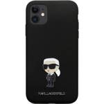 KARL LAGERFELD KLHCN61SMHKNPK IPHONE 11 / XR 6.1 "BLACK / BLACK SILICONE IKONIK METAL PIN