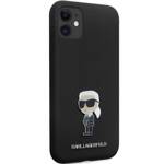 KARL LAGERFELD KLHCN61SMHKNPK IPHONE 11 / XR 6.1 "BLACK / BLACK SILICONE IKONIK METAL PIN