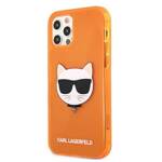 KARL LAGERFELD KLHCP12LCHTRO IPHONE 12 PRO MAX 6.7 "ORANGE/ORANGE HARDCASE GLITTER CHOUPETTE FLUO