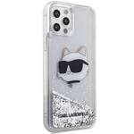 KARL LAGERFELD KLHCP12MLNCHCS IPHONE 12/12 PRO 6.1 "SREBRRY/ SILVER HARDCASE GLITTER CHOUPETTE HEAD