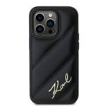 KARL LAGERFELD KLHCP13LPQDSMGK IPHONE 13 PRO / 13 6.1" BLACK/BLACK HARDCASE DIAGONAL QUILTED SCRIPT