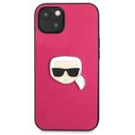 KARL LAGERFELD KLHCP13MPKKMP IPHONE 13/14/15 6.1 "PINK / PINK HARDCASE LEATHER IKONIK KARL`S HEAD METAL