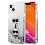 KARL LAGERFELD KLHCP13SKGLS IPHONE 13 MINI 5.4 "SILVER/SILVER HARDCASE LIQUID GLITTER KARL & CHOUPETTE HEAD