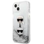 KARL LAGERFELD KLHCP13SKGLS IPHONE 13 MINI 5.4 "SILVER/SILVER HARDCASE LIQUID GLITTER KARL & CHOUPETTE HEAD