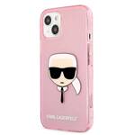 KARL LAGERFELD KLHCP13SKHTUGULP IPHONE 13 MINI 5.4 "PINK/PINK HARDCASE GLITTER KARL`S HEAD