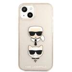 KARL LAGERFELD KLHCP13SKTUGUGGO IPHONE 13 MINI 5.4 "ZLOTY/GOLD HARDCASE GLITTER KARL`S & CHUPETTE