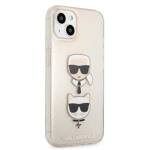 KARL LAGERFELD KLHCP13SKTUGUGGO IPHONE 13 MINI 5.4 "ZLOTY/GOLD HARDCASE GLITTER KARL`S & CHUPETTE