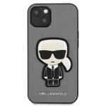 KARL LAGERFELD KLHCP13SOKPG IPHONE 13 MINI 5.4 "SILVER/SILVER HARDCASE SAFFIANO IKONIK KARL`S PATCH