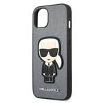 KARL LAGERFELD KLHCP13SOKPG IPHONE 13 MINI 5.4 "SILVER/SILVER HARDCASE SAFFIANO IKONIK KARL`S PATCH