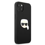 KARL LAGERFELD KLHCP13SPKMK IPHONE 13 MINI 5.4 "BLACK/BLACK HARDCASE LEATHER IKONIK KARL`S HEAD METAL