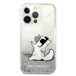 KARL LAGERFELD KLHCP13XGCFS IPHONE 13 PRO MAX 6.7 "SREBRNY/SILVER HARDCASE LIQUID GLITTER CHOUPETTE FUN