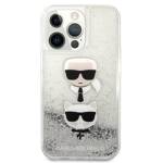 KARL LAGERFELD KLHCP13XKICGLS IPHONE 13 PRO MAX 6.7 "SREBRRY/SILVER HARDCASE LIQUID GLITTER KARL & CHUPETTE HEAD