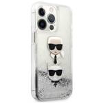 KARL LAGERFELD KLHCP13XKICGLS IPHONE 13 PRO MAX 6.7 "SREBRRY/SILVER HARDCASE LIQUID GLITTER KARL & CHUPETTE HEAD