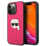 KARL LAGERFELD KLHCP13XPKMP IPHONE 13 PRO MAX 6.7 "PINK/PINK HARDCASE LEATHER IKONIK KARL`S HEAD METAL