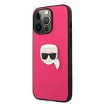 KARL LAGERFELD KLHCP13XPKMP IPHONE 13 PRO MAX 6.7 "PINK/PINK HARDCASE LEATHER IKONIK KARL`S HEAD METAL