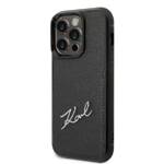 KARL LAGERFELD KLHCP14LCSSK IPHONE 14 PRO 6.1 "HARDCASE CZARNY/BLACK SIGNATURE LOGO CARDSLOT