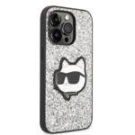 KARL LAGERFELD KLHCP14LG2CPS IPHONE 14 PRO 6.1 "SILVER/SILVER HARDCASE GLITTER CHOUPETTE PATCH