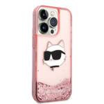 KARL LAGERFELD KLHCP14LLNCHCP IPHONE 14 PRO 6.1 "PINK/PINK HARDCASE GLITTER CHOUPETTE HEAD