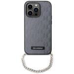 KARL LAGERFELD KLHCP14LSACKLHPG IPHONE 14 PRO 6.1 "SREBRRY/SILVER HARDCASE SAFFIANO MONOGRAM CHAIN